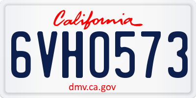 CA license plate 6VHO573