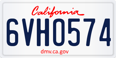 CA license plate 6VHO574