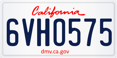 CA license plate 6VHO575