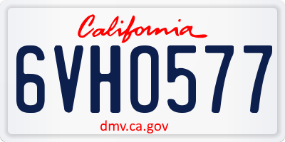 CA license plate 6VHO577