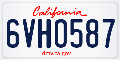 CA license plate 6VHO587