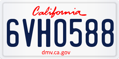 CA license plate 6VHO588