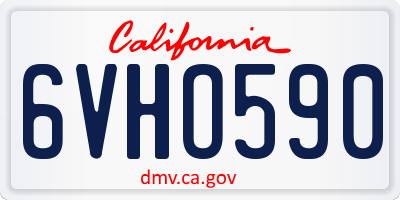 CA license plate 6VHO590
