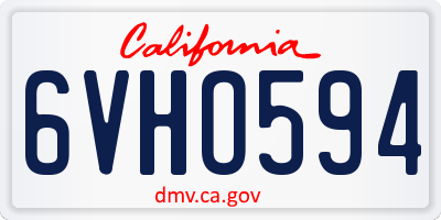CA license plate 6VHO594
