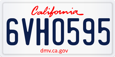 CA license plate 6VHO595