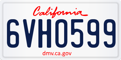 CA license plate 6VHO599