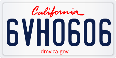 CA license plate 6VHO606