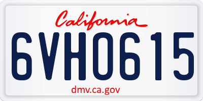 CA license plate 6VHO615