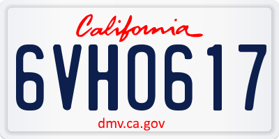 CA license plate 6VHO617