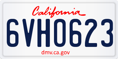 CA license plate 6VHO623