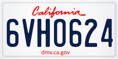 CA license plate 6VHO624
