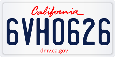 CA license plate 6VHO626