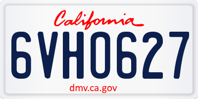 CA license plate 6VHO627