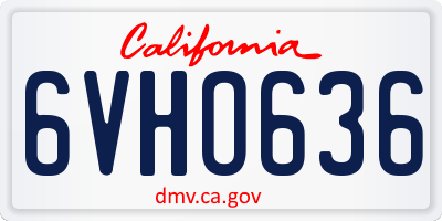 CA license plate 6VHO636