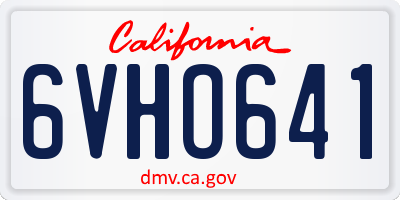 CA license plate 6VHO641
