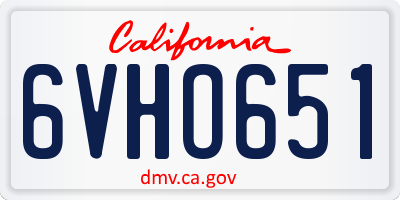 CA license plate 6VHO651