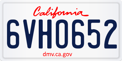 CA license plate 6VHO652