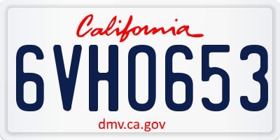 CA license plate 6VHO653