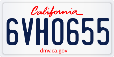 CA license plate 6VHO655