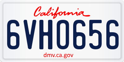 CA license plate 6VHO656
