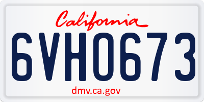 CA license plate 6VHO673