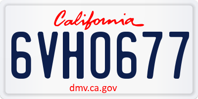 CA license plate 6VHO677