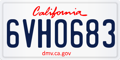 CA license plate 6VHO683