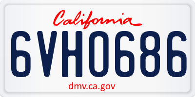 CA license plate 6VHO686