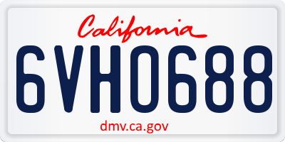 CA license plate 6VHO688