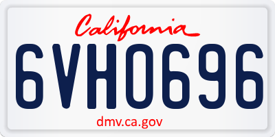 CA license plate 6VHO696