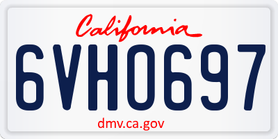 CA license plate 6VHO697