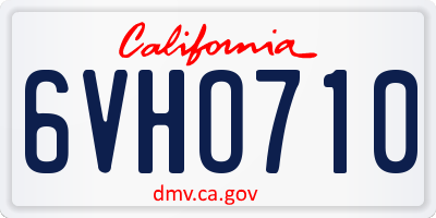 CA license plate 6VHO710