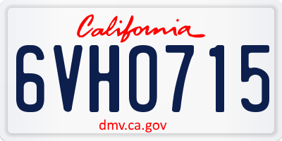 CA license plate 6VHO715