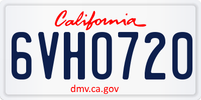 CA license plate 6VHO720