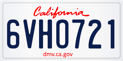CA license plate 6VHO721