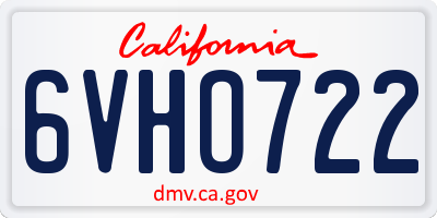 CA license plate 6VHO722
