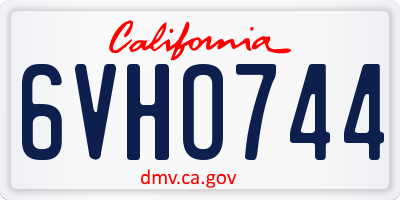 CA license plate 6VHO744