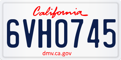 CA license plate 6VHO745