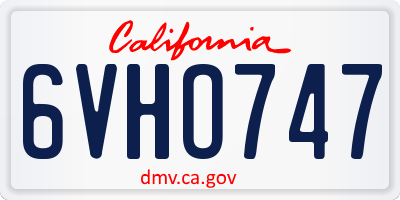 CA license plate 6VHO747