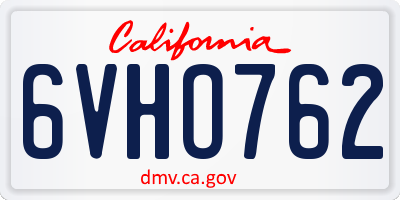 CA license plate 6VHO762