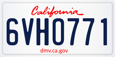 CA license plate 6VHO771