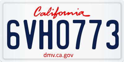 CA license plate 6VHO773