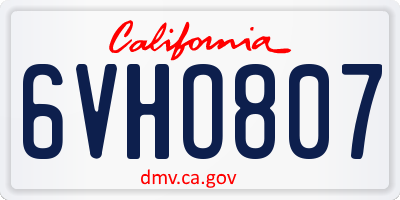CA license plate 6VHO807