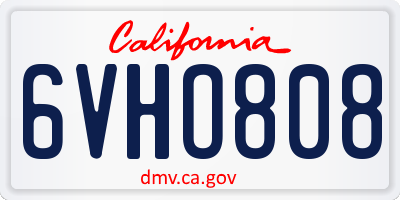CA license plate 6VHO808