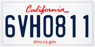 CA license plate 6VHO811