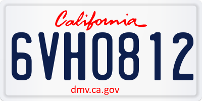 CA license plate 6VHO812