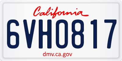 CA license plate 6VHO817