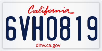 CA license plate 6VHO819