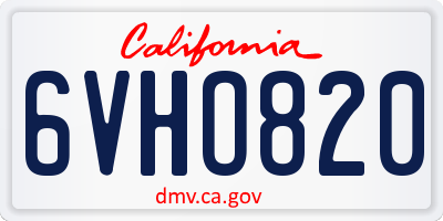 CA license plate 6VHO820