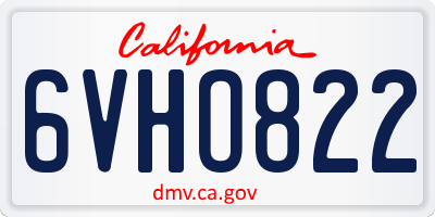 CA license plate 6VHO822